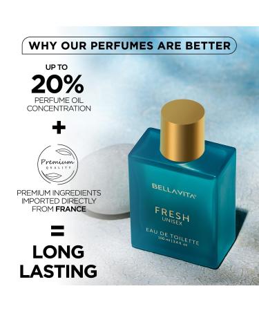 Bella Vita FRESH EDT Long-Lasting Aromatic & Vanilla Unisex Perfume Ideal for Indian Weather | Bergamot Lavender Ylang Ylang | Perfect for Eliciting Compliments 100ML - Buy Online on GoSupps.com
