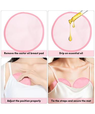 Healvian Castor Oil Pads for Breast Nursing - Washable & Reusable Castor Oil Pack Wrap in Pink | Enhance Milk Production & Comfort - Buy Online on GoSupps.com