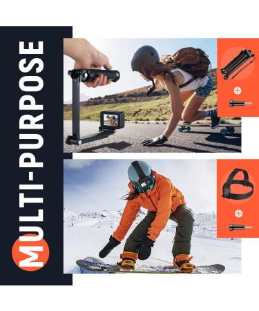 HONGDAK Action Camera Accessories Kit for GoPro & Universal Action Cameras with Carry Bag - Compatible with GoPro Hero 11 10 9 8 7 6 5 4 3 3+, GoPro Max, Fusion, Insta360, DJI Osmo, AKASO, and More - Buy Online on GoSupps.com