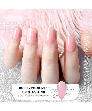 Pink Nail Polish Nude Pink Nail Varnish Long Lasting & Highly Pigmented Nail Polish Peel off Pink Nail Gel No Need Cure Water Based Quick Dry Nail Polish for DIY Nail Art Home - Buy Online on GoSupps.com