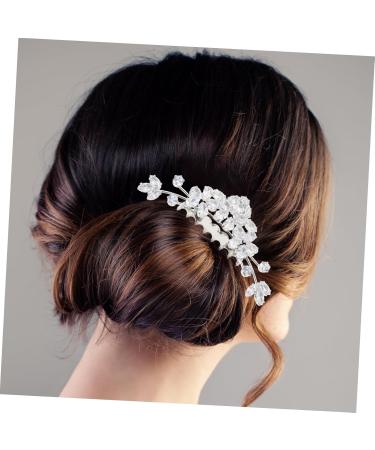 Beaupretty Bride Wedding Hair Comb bangs flower hair side hair bridal side hair clip pearl bridal side combs bride bride headdress bridesmaid Bar mitzvah wedding Flower Side Comb - Buy Online on GoSupps.com