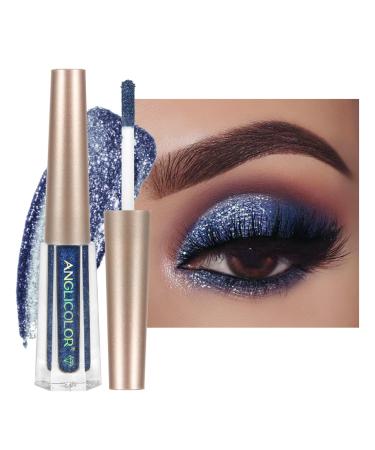 Anglicolor Eyeshadow Liquid Glitter Eyeshadow Highly Pigmented Glitter Gel Diamond Eyeshadow Liquid Eyeshadow & Eyeliner Blendable Shimmer Eyes Makeup Vegan (#17)