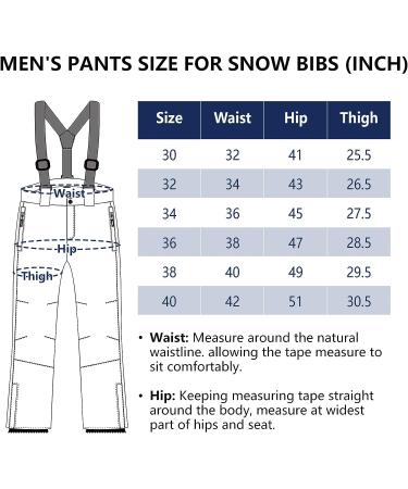 Outdoor Ventures Men's Snow Bib Waterproof Ski Pants | Insulated & Warm | Detachable Bib | 34W x 32L | Black - Buy Online on GoSupps.com