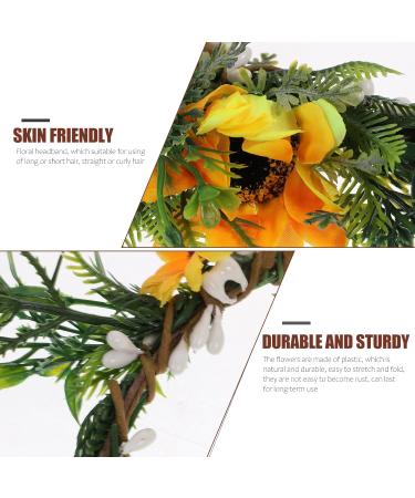 Lurrose Sunflower Wreath Sunflower Crown Floral Flower Crown Hair Accessories for Women Girls - Buy Online on GoSupps.com