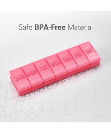 Extra Large 7 Day Pill Box Organiser Weekly Vitamin Case Box Large Capacity Compartments BPA-Free Medication Organiser Daily Pill Case to Hold Vitamins Cod Liver Oil and Medication-Red - Buy Online on GoSupps.com