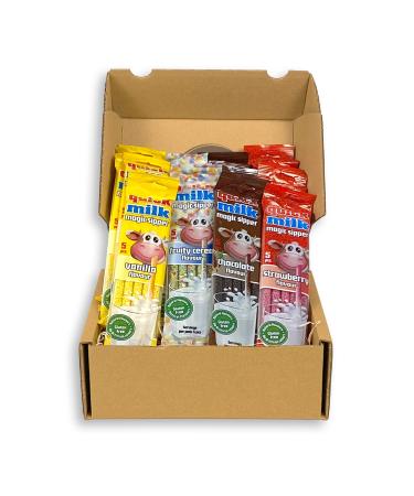 Enjoyment life box with 4 different Quickmilk drinking straws (5 pieces each) 100x drinking straws in the storage pack - Buy Online on GoSupps.com