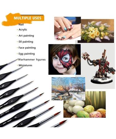 Miniature Detail Paint Brushes Set - 10pcs for Art Painting & Fine Detailing | Acrylic, Watercolor, Oil Models, Warhammer 40k - Buy Online on GoSupps.com
