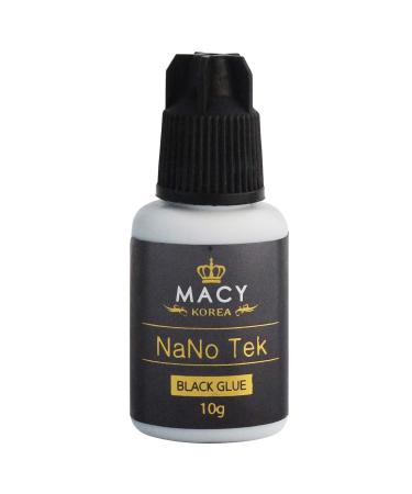Macy eyelash glue nanotek (10ml color: black) fast drying time: 1-2 seconds 6-7 weeks liability for professional eyelash extensions nanotek