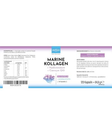 Premium Marine Collagen Kombo 1000mg + Q10 | Hyaluronic Acid Vitamins & Minerals for Healthier Skin & Hair | Made in Austria by Vroody - Buy Online on GoSupps.com