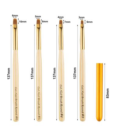 Nail Brush Set - 4-Piece Professional Gel Brush with Lid for Nail Art UV Gel Acrylic & Eyeliner - International Shipping Available - Buy Online on GoSupps.com