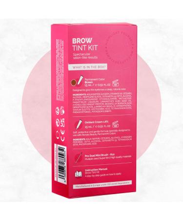 Renata Beauty Lash and Brow Tint Kit | Brown Dye Set with Cream Developer and Styling Brush | Long-Lasting Effect | 30 Applications - Buy Online on GoSupps.com