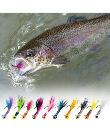 50 Pack Crappie Marabou Feather Jigs for Fishing - 1/16 oz Panfish Hair Jig Bait Kit - Buy Online on GoSupps.com