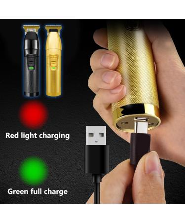 Professional Cordless Hair Clippers Set for Men - Rechargeable with 10 Styling Combs | 2 Pieces Black Gold - Buy Online on GoSupps.com