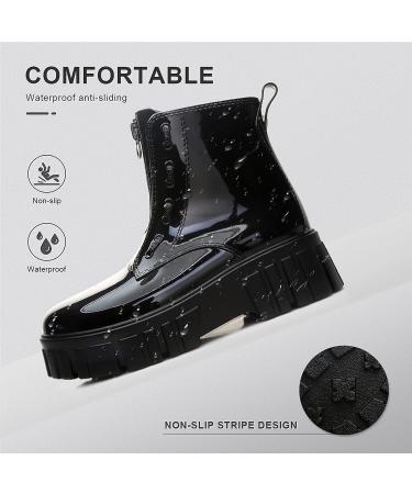 HSBDNZQ Unisex Waterproof Garden Rain Boots with Zipper, Lightweight & Comfortable - Black, Size 8.5 Women/7.5 Men - Buy Online on GoSupps.com