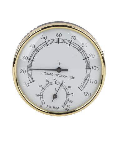 Hygro-Thermometer for Sauna Rooms - Metal Dial 11x11x4 cm | Accurate Temperature & Humidity Measurement - Buy Online on GoSupps.com