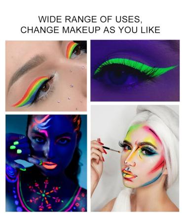 MAEPEOR Neon Face Body Paint Palette - 10 Glow in the Dark Colors Water Activated Perfect for Halloween & Christmas - Includes Brush - Buy Online on GoSupps.com