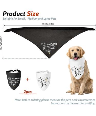 WLLHYF My Humans are Getting Married She Said Yes Dog Bandana Pets Scarf Triangle Bibs Kerchief Set Wedding Photo Prop Decoration Pet Costume Accessories for Dog Lovers Small Medium Large Dogs Cats - Buy Online on GoSupps.com