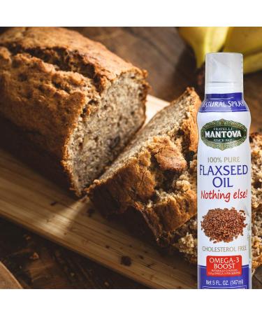 Mantova Flaxseed Oil Cooking Spray - 100% Pure Omega-3 for Keto Snacks & Baking - 5 oz - Buy Online on GoSupps.com
