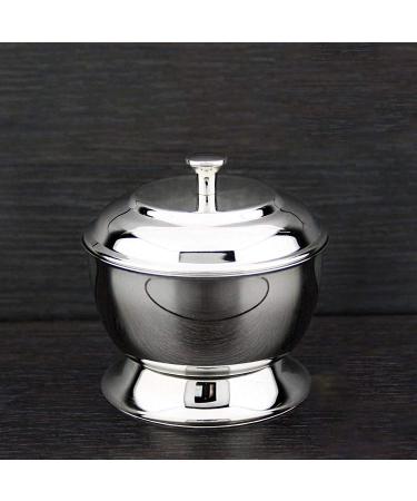 Haryali London shaving shell made of stainless steel with lid.Keep your water or soap during shaving.High quality steel shell