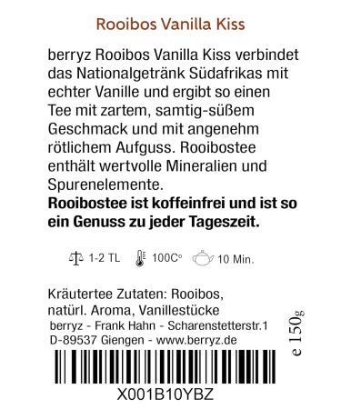 Rooibos Vanilla Tea - Velvety Sweet Rooibos with Real Vanilla | Rooibos Vanilla Kiss for International Shipping - Buy Online on GoSupps.com