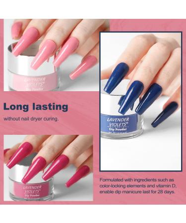 Lavender Violets 84g 6 Colors Acrylic Dip Powder Nail Kit for French Manicure - Autumn/Winter Nail Art Set in Royal Blue and Red - Buy Online on GoSupps.com