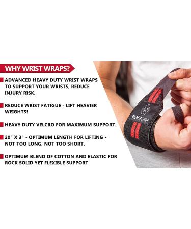 Beast Gear 20 Wrist Wraps for Weightlifting - Wrist Support Straps with Thumb Loop - Buy Online on GoSupps.com
