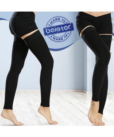 Medical Compression Stockings for Men & Women - 20-30 mmHg Thigh Support Footless Black Small - Ideal for Varicose Veins & Edema Relief - Buy Online on GoSupps.com