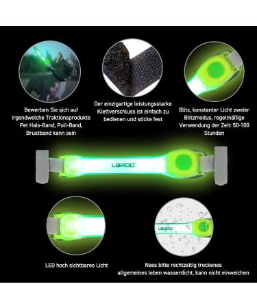Laroo Safety LED Light Band for Dogs & Cats - Waterproof Easy to Attach Bright Green Flashing Light for Outdoor Sports - Buy Online on GoSupps.com