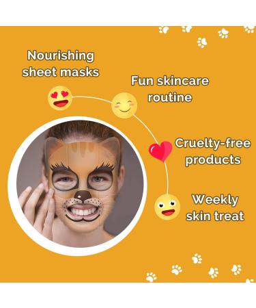 7th Heaven Party Animal Beauty Sheet Face Mask Skincare Set for Kids - Tiger Kitten & Panda Printed Face Mask Sheet to Soothe Hydrate & Revitalise Young Skin (Ages 8+) - Buy Online on GoSupps.com