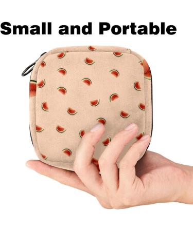 Portable Women's Napkin Storage Bag - Watermelon Pattern Zippered Organizer for Menstruation Cups Perfect for Teens & Women - Buy Online on GoSupps.com