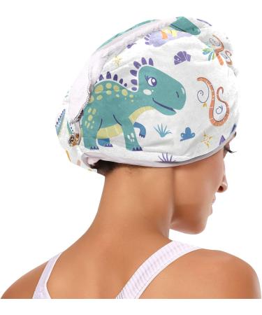 Cute Cartoon Dinosaurs Hair Towel 2 Pack | Super Absorbent Quick Dry Hair Turbans for Women & Girls - Buy Online on GoSupps.com