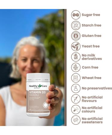 Healthy Care Vitamin D3 1000IU 250 softgel Capsules - Buy Online on GoSupps.com