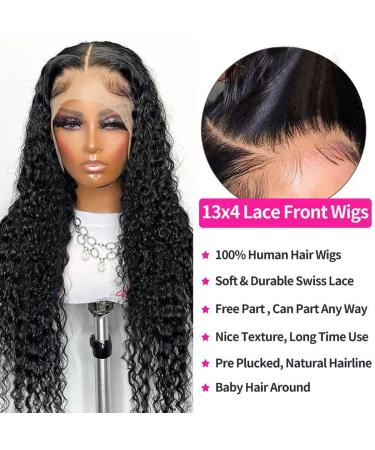 Kiss Love 28-Inch Deep Wave Lace Front Wig - 13X4 Human Hair for Black Women | Pre-Plucked with Natural Baby Hair & 150% Density - Buy Online on GoSupps.com