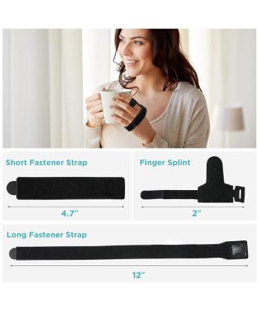 Trigger Finger Splint - Support Brace for Pain Relief Alleviating Locked & Bent Fingers Tendonitis & Stiffness - Adjustable Knuckle Wrap - Black - Buy Online on GoSupps.com