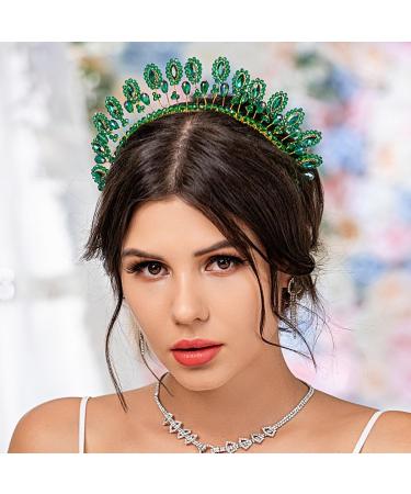 Flayem Green Crystal Headband Rhinestone Hairband Green Beads Hairhoop Party Costume Christmas Hair Accessories for Women and Girls - Buy Online on GoSupps.com