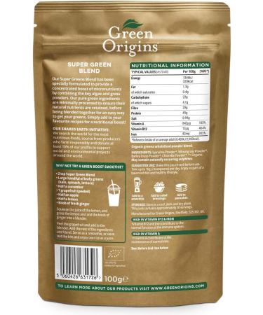 Green Origins Organic Super Green Blend Powder 100g - Pack of 1 - Buy Online on GoSupps.com