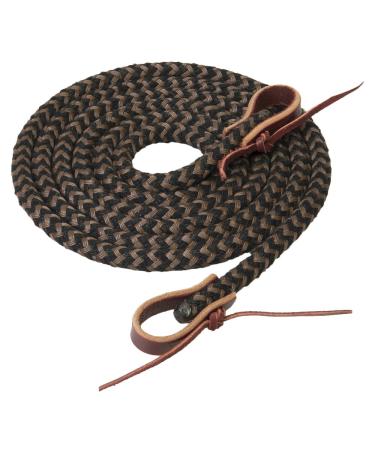 Weaver Leather Silvertip Horseman's Braid Trail Rein 1/2-Inch x 10-Feet Black/Brown