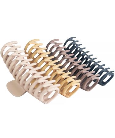 HANY BEAUTY 5.5in Extra Large Claw Clips For Women   female Thick Hair - Strong Hold  Jumbo Hair Clips  Matte Big Hair Clips for long hair - Set of 4