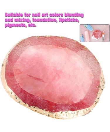 Resin Nail Art Palette Nail Polish Cosmetics Palette Gold Edge Paint Mixing Board Paint Painting Color Plate Nail DIY Tool(red) - Buy Online on GoSupps.com