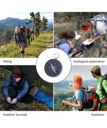 Portable Children's Keychain Compass - 40mm Aluminum Navigation Tool | Outdoor Hiking Silver Compass with White Dial - Buy Online on GoSupps.com