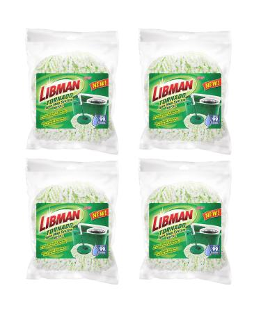 Libman Tornado Spin Mop Refills-Case of 4-Microfiber Head Easy to Replace Machine Washable Green & White 4 Each - Buy Online on GoSupps.com