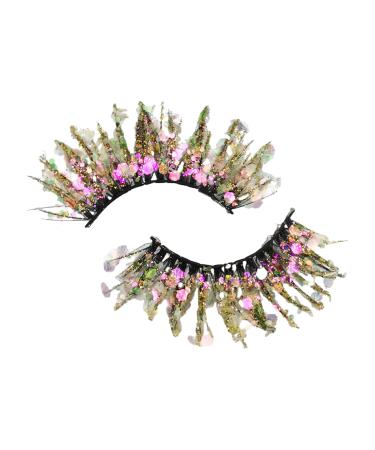 BOKIOESDE 2x Lightweight Comfort 3D Coloured Eyelashes Natural Look Easy Application Reusable And Washable Plastic Professional Q-44