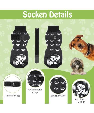 Mfsdai Anti-Slip Dog Socks - 3 Pairs with Adjustable Velcro for Small Medium & Large Dogs | Non-Slip Paw Protectors for Hardwood Floors - Buy Online on GoSupps.com