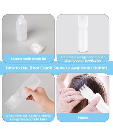 Root Comb Applicator Bottle Brush 6oz - Hair Dye & Color Scalp Treatment Tool (White) - Buy Online on GoSupps.com