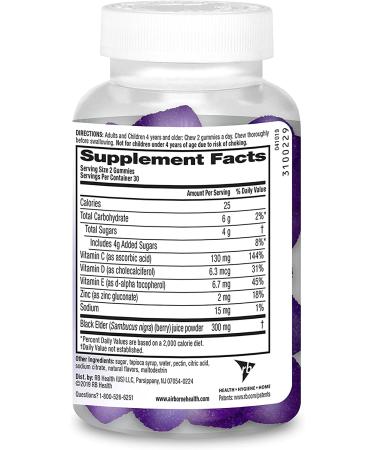 AirBorne Elderberry Immune Support Gummies - 60 Count | Boost Your Health - Buy Online on GoSupps.com