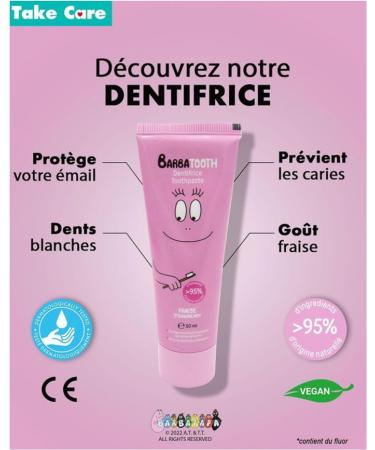 Barbapapa Strawberry Children's Toothpaste (50 ml) - Whitening Formula for Healthy Smiles - Buy Online on GoSupps.com