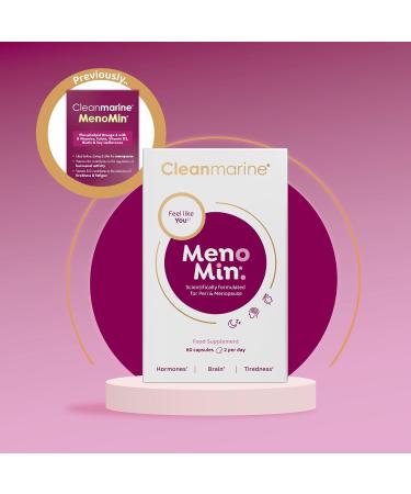 Cleanmarine Menomin Menopause Support 60 Capsules - Daily Nutritional Support for Peri-Menopause and Menopause - Aged 40+ Women - Buy Online on GoSupps.com