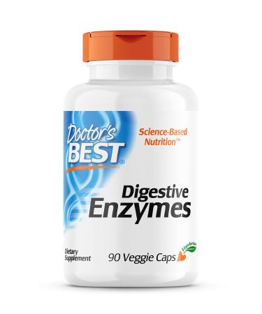 Doctor's best digestive enzyme (digestive enzymes) 90 vegetarian capsules enzyme mix laboratory testing gluten-free soy-free without genetic engineering 90 pieces (1 Pack)