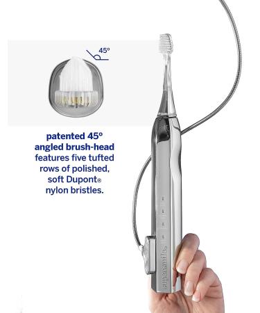 Supersmile Zina45 Deluxe Sonic Pulse Electric Toothbrush - Silver | Best Teeth Whitening Technology - Buy Online on GoSupps.com