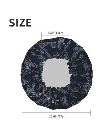 Reusable Waterproof Shower Cap for Men - Blue Aviation Bonnet - Double Layer Bath Cap - One Size Fits All Lengths - Blue781 - Buy Online on GoSupps.com